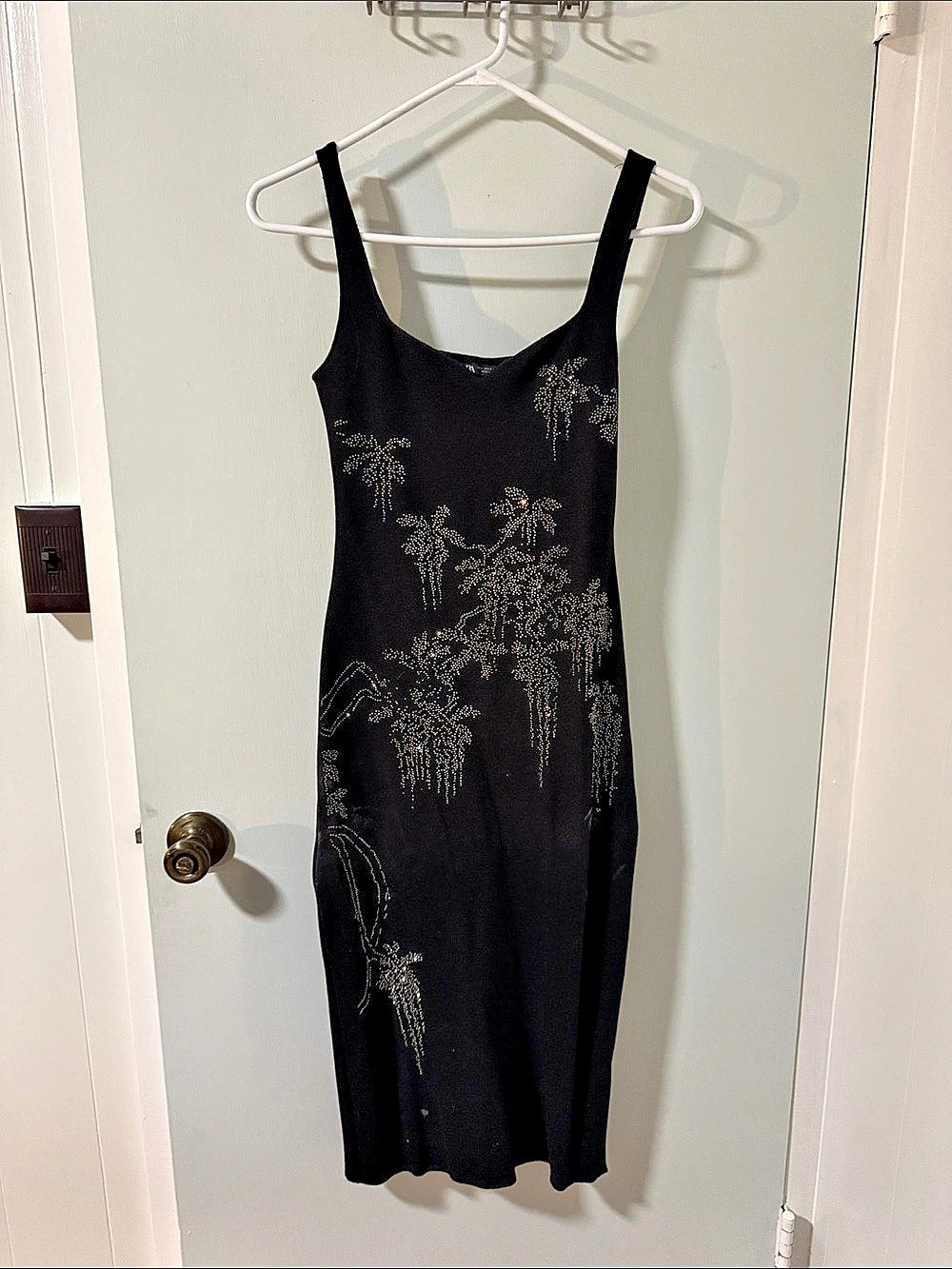 Zara Black & Gold Floral Maxi Dress Size Medium